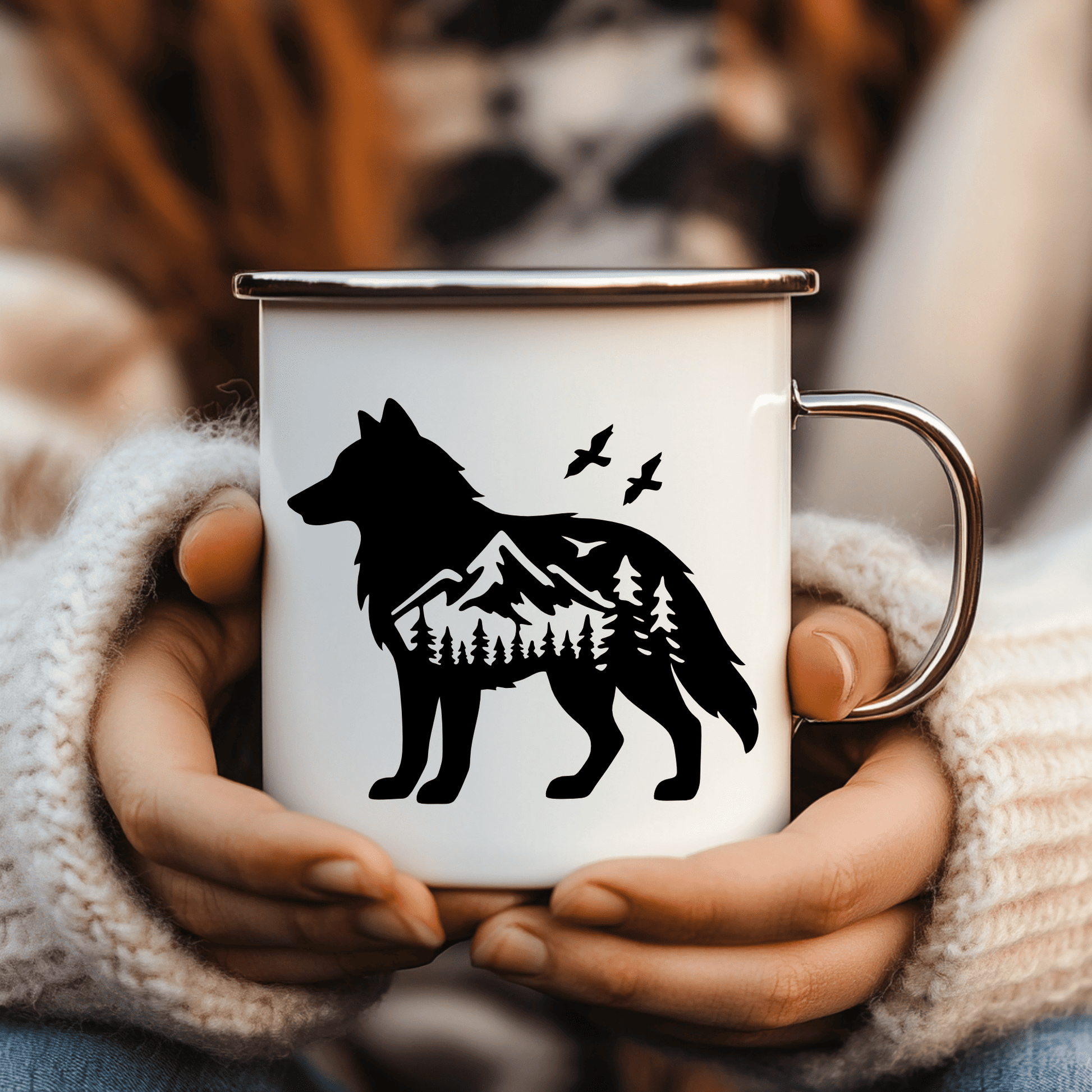 Wolf wildlife laser cut vector design