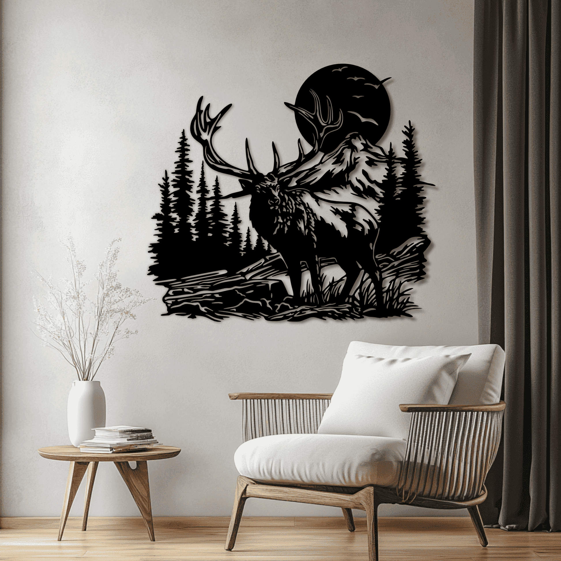 Deer & Moose Wildlife Scene DXF, Laser & Plasma Cutting Files
