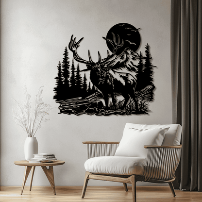 Deer & Moose Wildlife Scene DXF, Laser & Plasma Cutting Files
