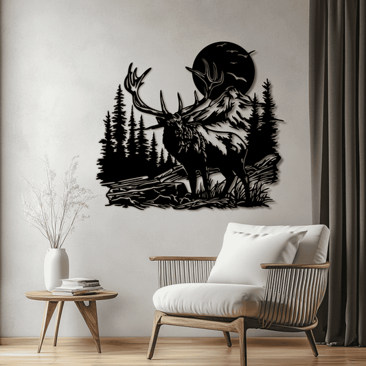 Deer & Moose Wildlife Scene DXF, Laser & Plasma Cutting Files