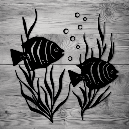 Tropical fish SVG for laser cut wall art