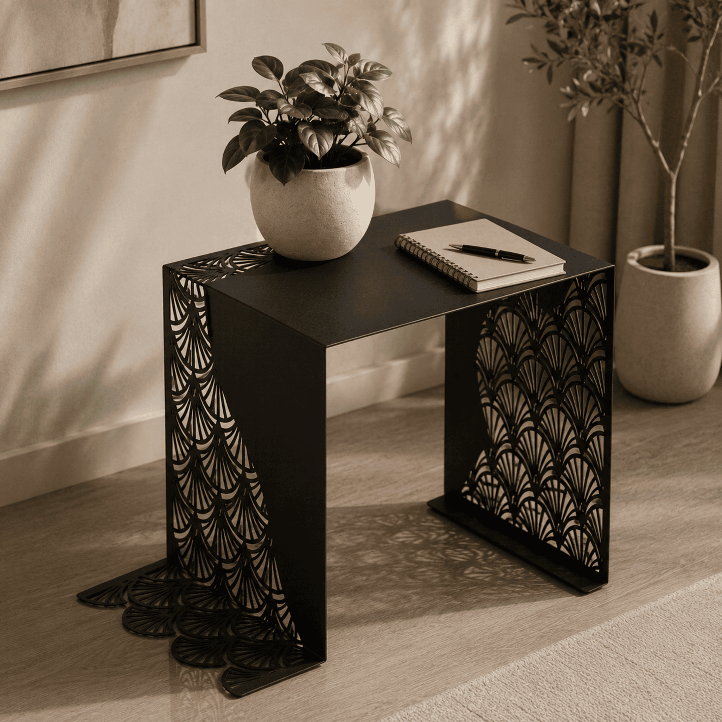 Modern Art Deco side table for laser cutting