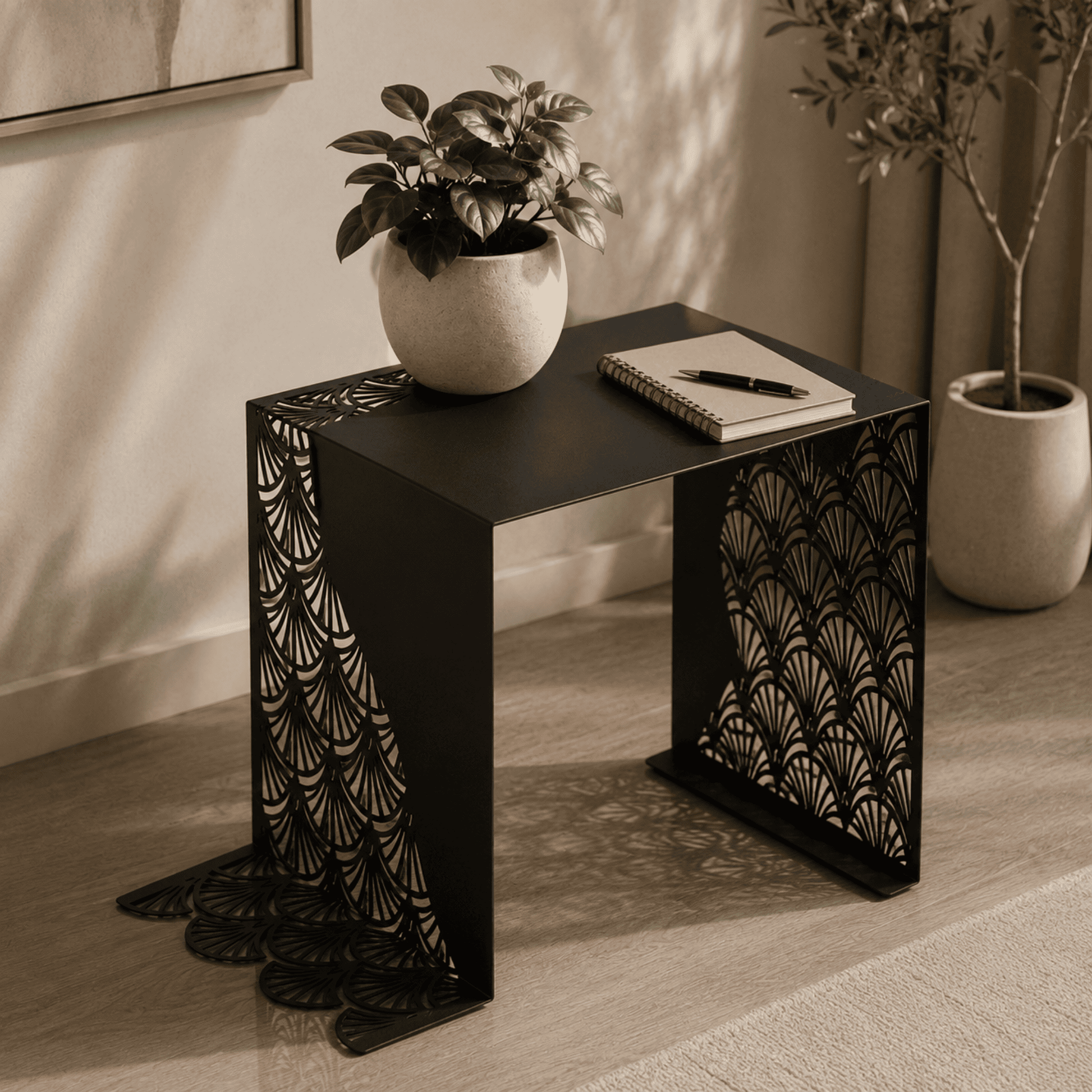 Modern Art Deco side table for laser cutting