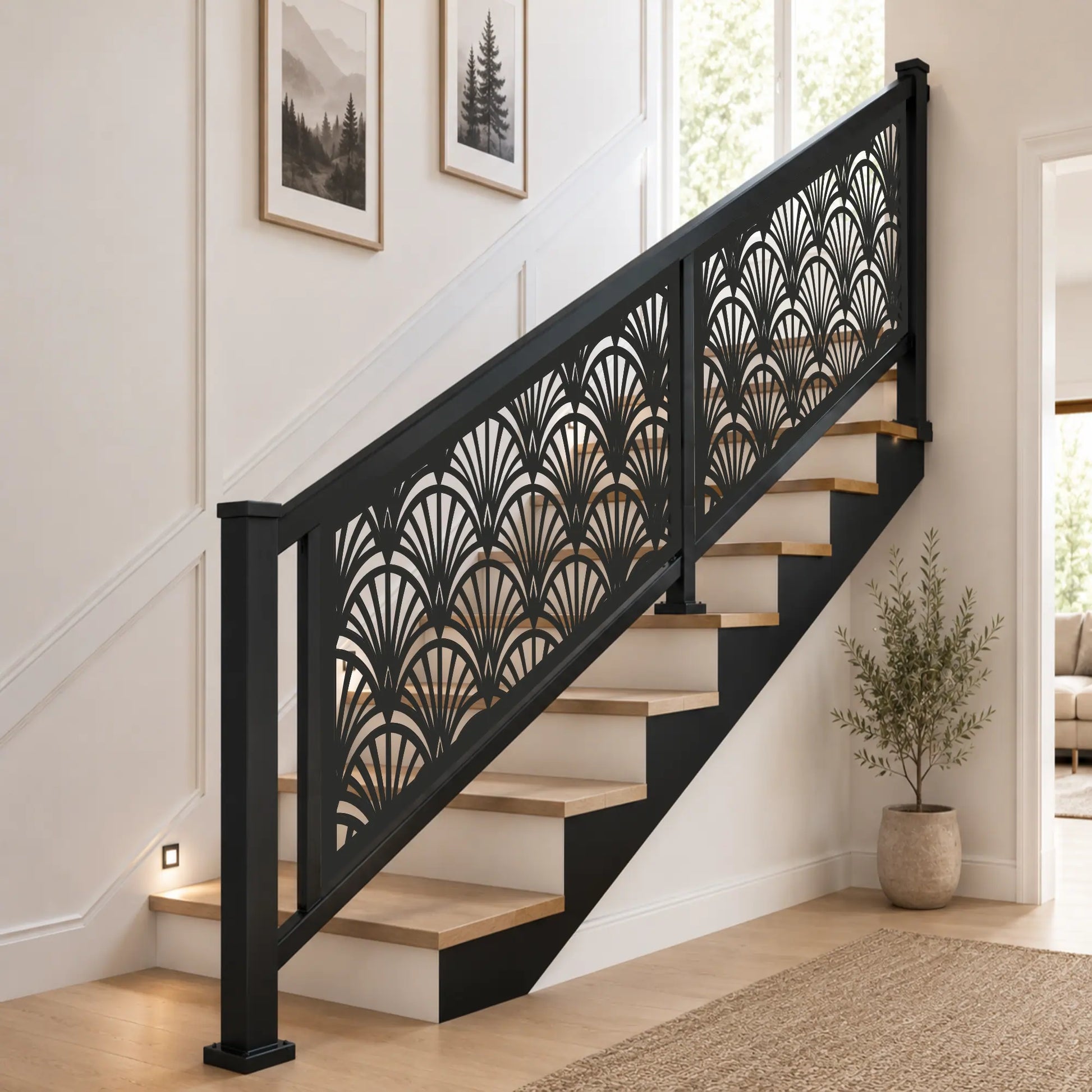 Railing Neo Deco metal privacy screen digital download.