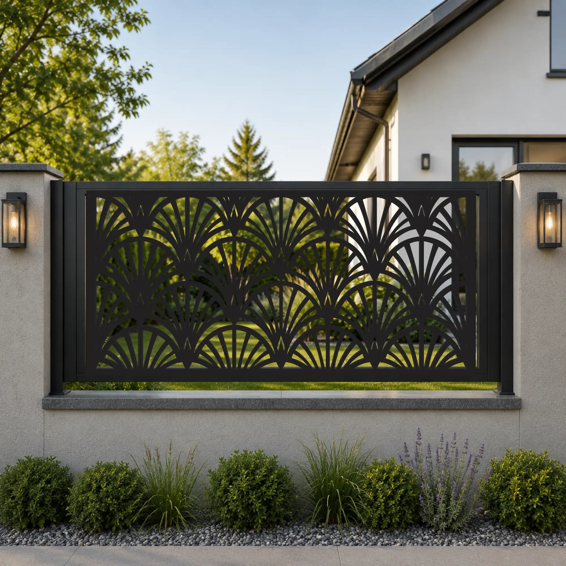 Art Deco fence panel SVG DXF for metal fabrication.