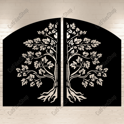 Professional Gate and Railing CNC Patterns: DXF Files Included, Tree Gate Design, Tree Svg, Home decor DIY