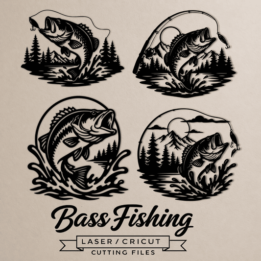 Bass fishing SVG for CNC plasma cutting