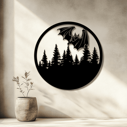 Halloween Bat SVG & EPS, DXF for CNC Laser & Glowforge, Flying Bat Cut Files for Cricut & Silhouette, T-Shirt Design, Halloween decor DIY