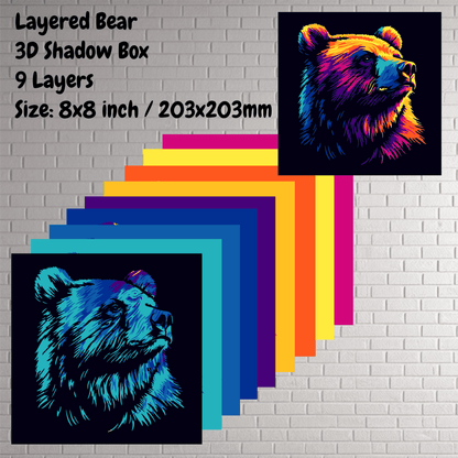 Multilayer Bear Design, SVG & DXF for Laser and Vinyl Cutting
