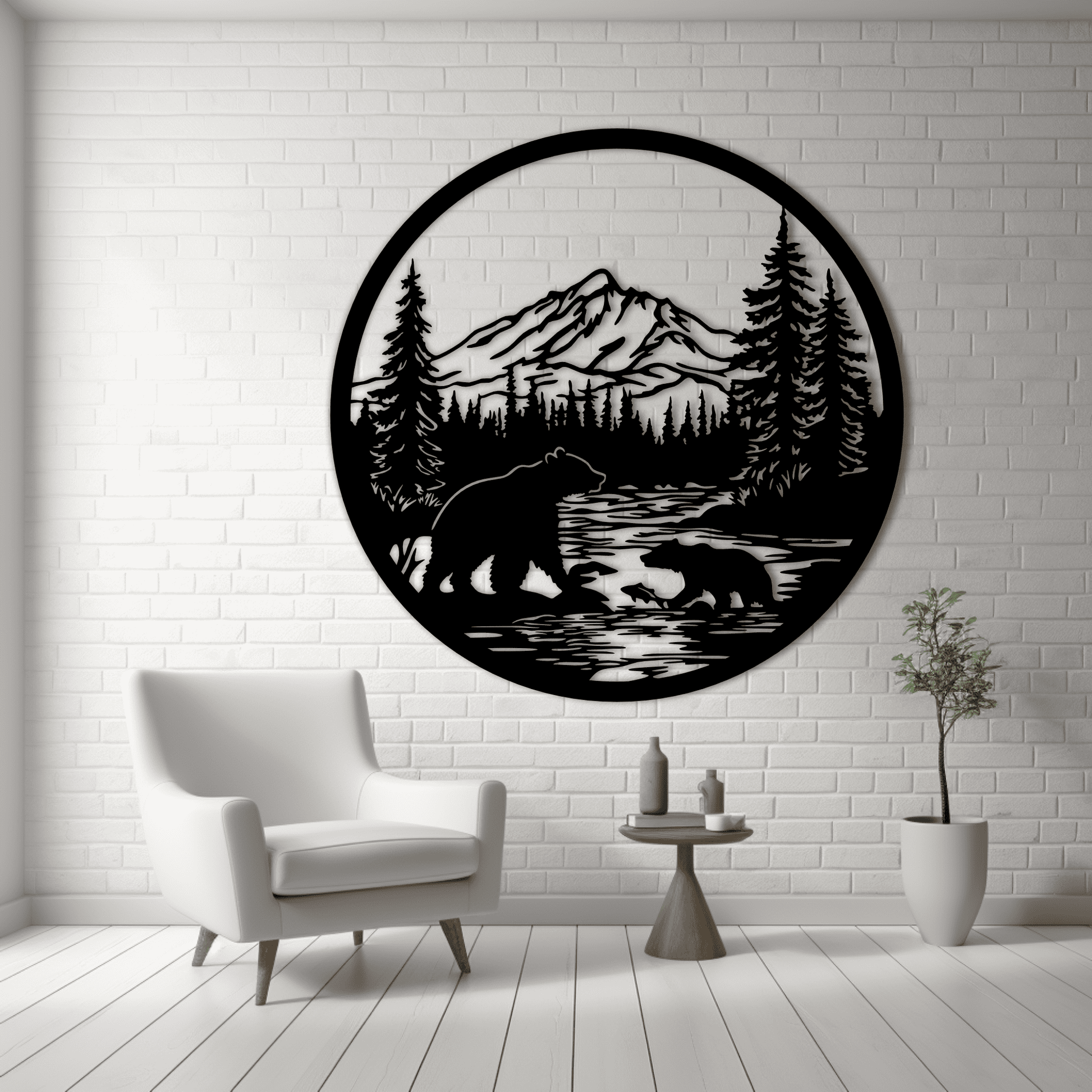 Bear Fishing SVG and DXF – Perfect for Cricut, Laser Engraving & Wall Art