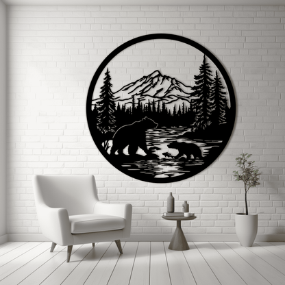 Bear Fishing SVG and DXF – Perfect for Cricut, Laser Engraving & Wall Art