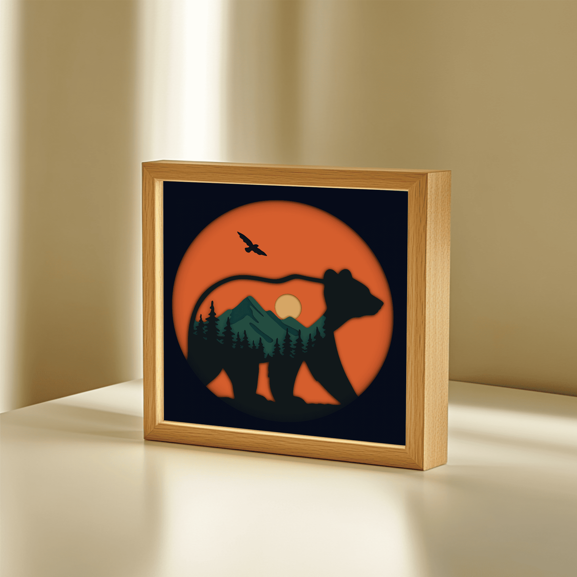 wildlife bear multilayer svg mountain forest scene