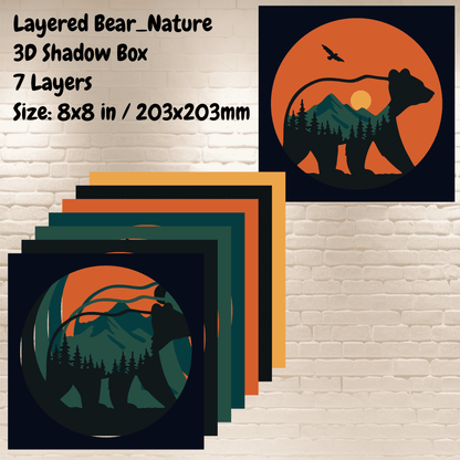 multilayer bear svg for laser cutting projects