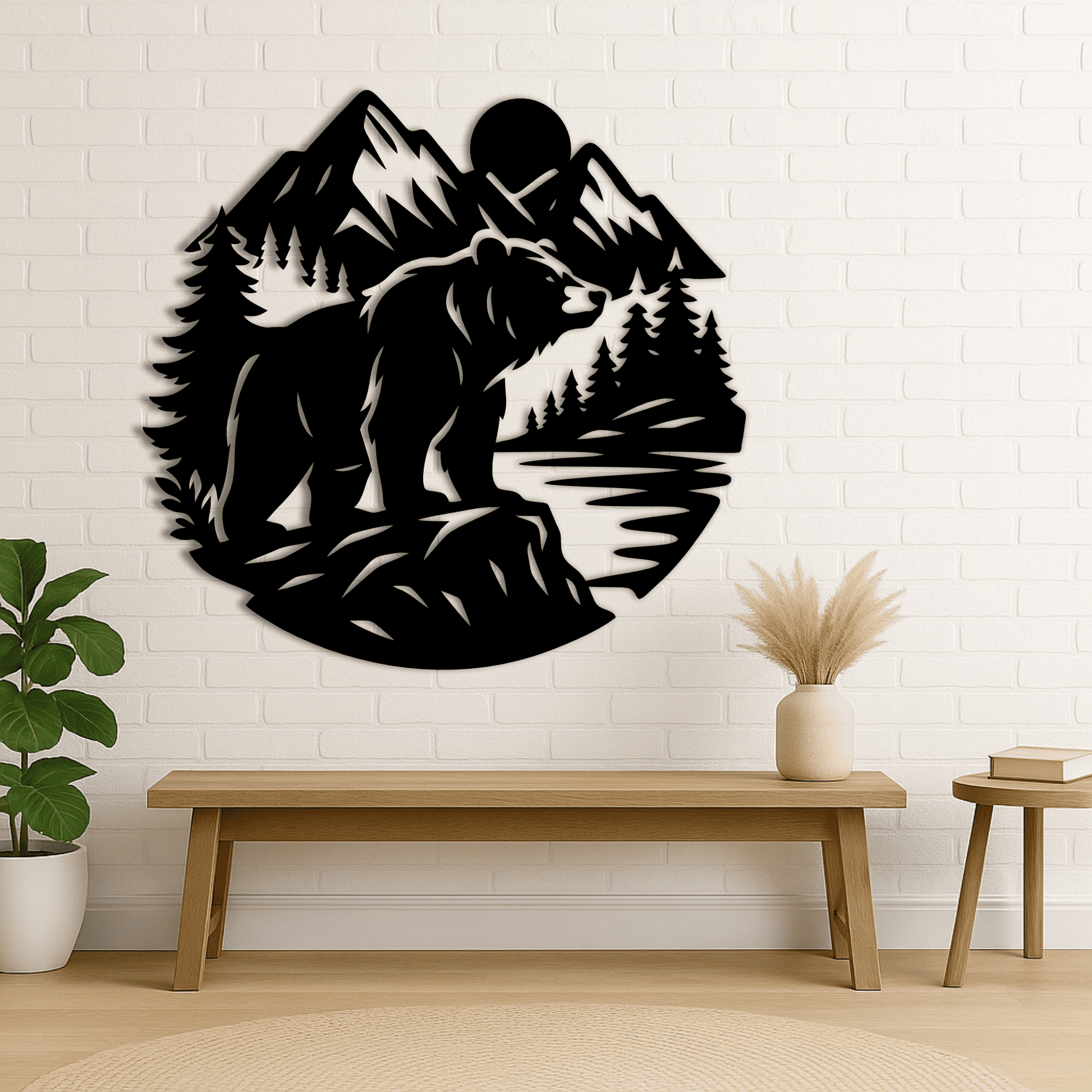 Bear silhouette SVG DXF for sublimation and wall art