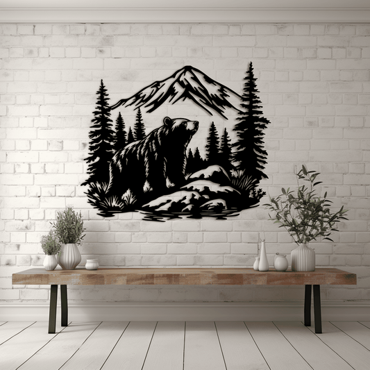 Wildlife Bear Scene DXF, SVG for Vinyl Cutting and DIY Crafts