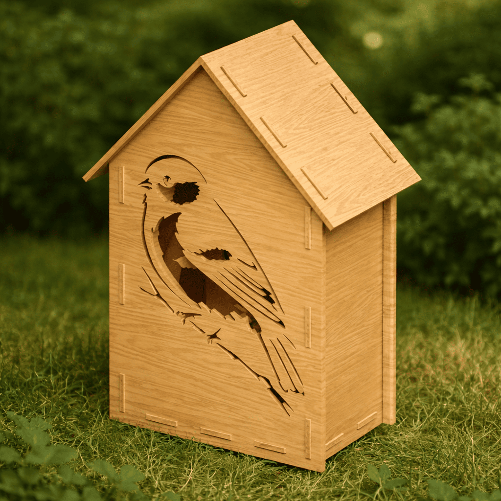 DIY plywood bird feeder project for laser cutting