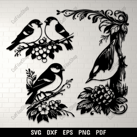 Bird SVG DXF EPS PNG for laser cutting, CNC and plasma