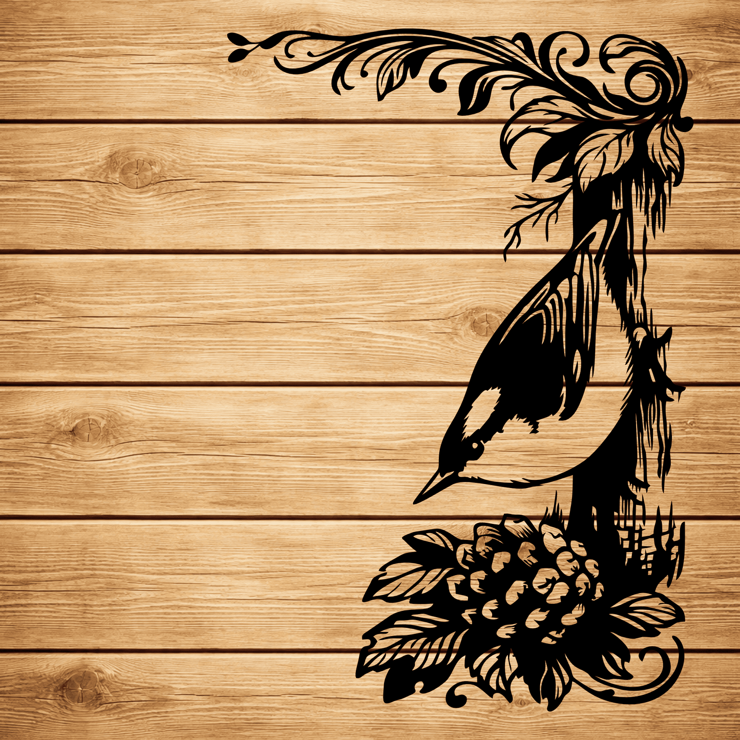 Bird DXF design for CNC wood and metal projects