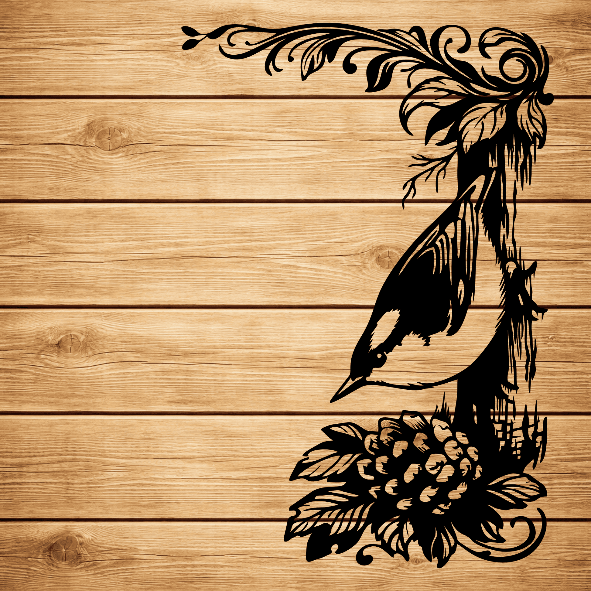 Bird DXF design for CNC wood and metal projects