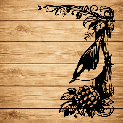 Bird DXF design for CNC wood and metal projects