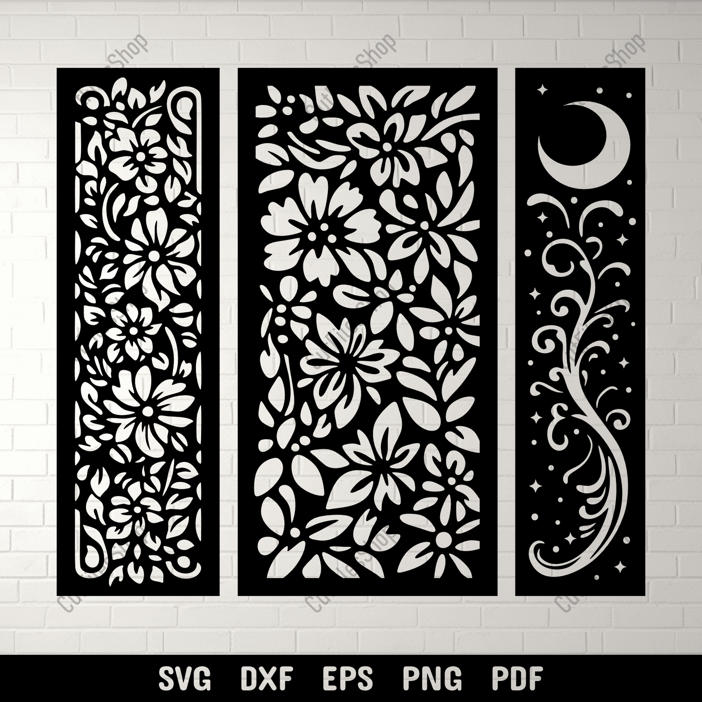 Floral bookmark SVG cut file design