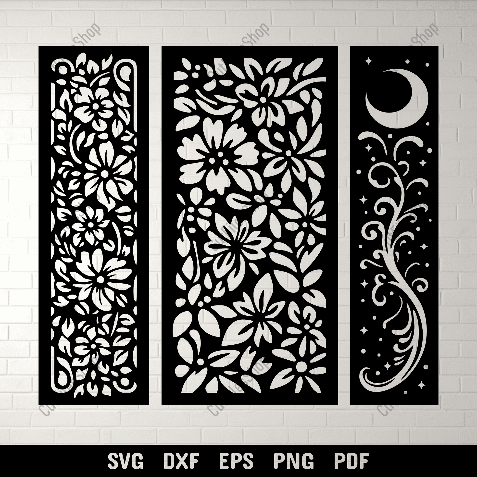 Floral bookmark SVG cut file design
