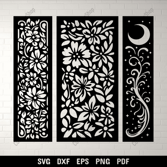 Floral bookmark SVG cut file design