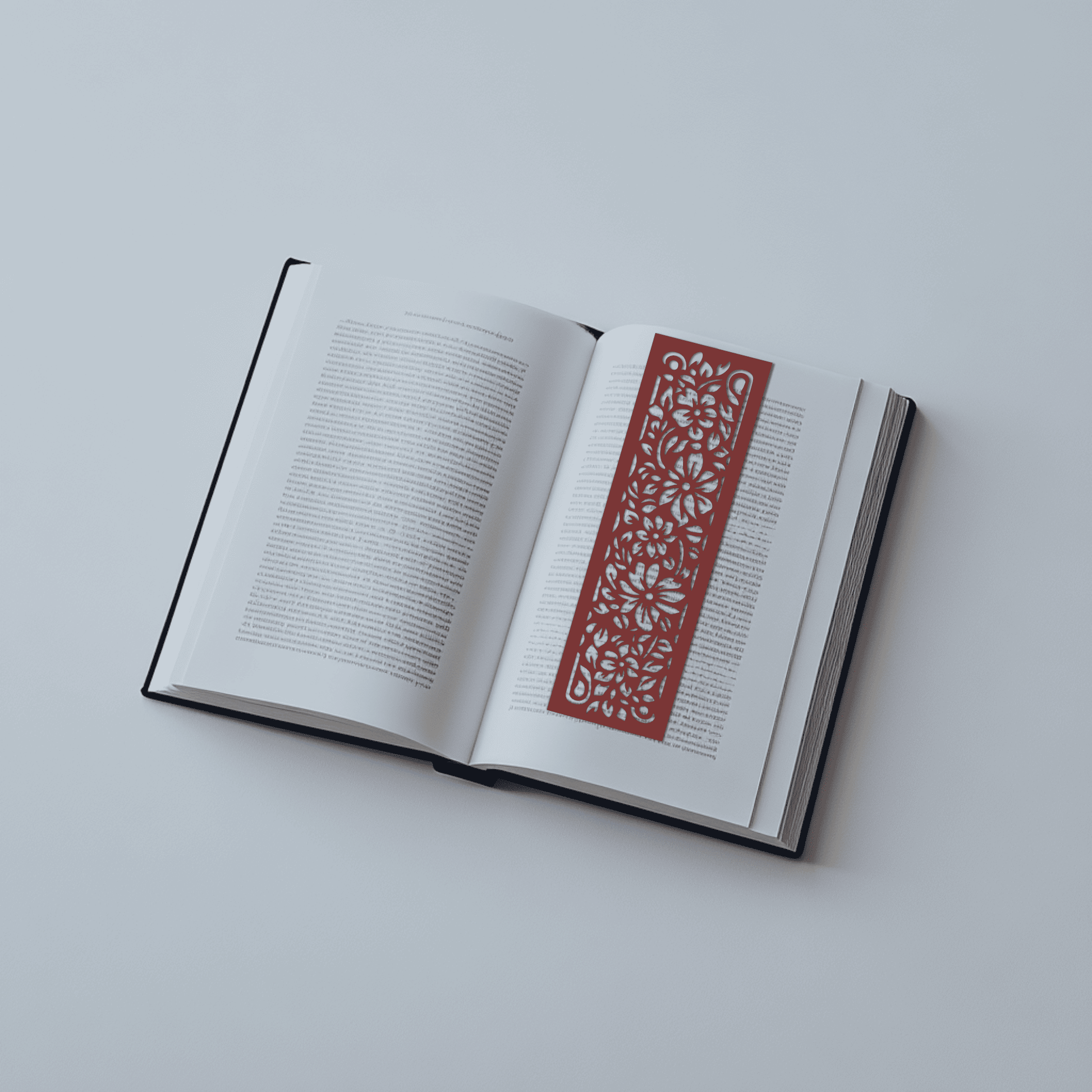 Decorative flower bookmark laser cut vector