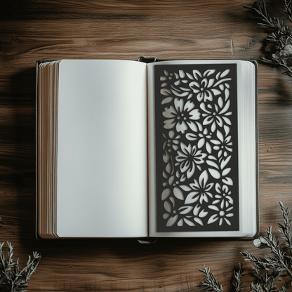 Floral bookmark SVG for laser cutting