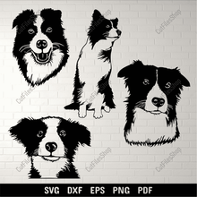 Load image into Gallery viewer, Border Collie SVG for Cricut &amp; Silhouette – DXF for CNC &amp; Sublimation

