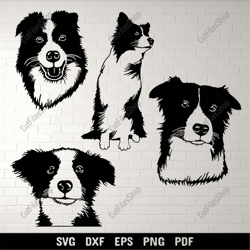 Border Collie SVG for Cricut & Silhouette – DXF for CNC & Sublimation
