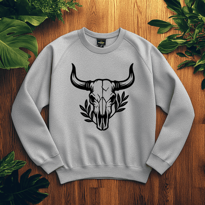 Rustic cow skull vector design for CNC cutting