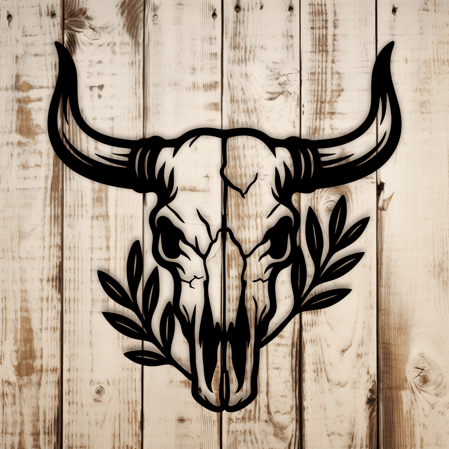 Western skull PNG for stickers and apparel