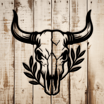 Western skull PNG for stickers and apparel