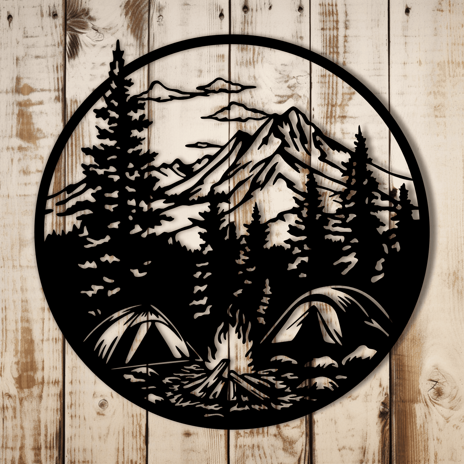 Camping CNC cut file wall decor
