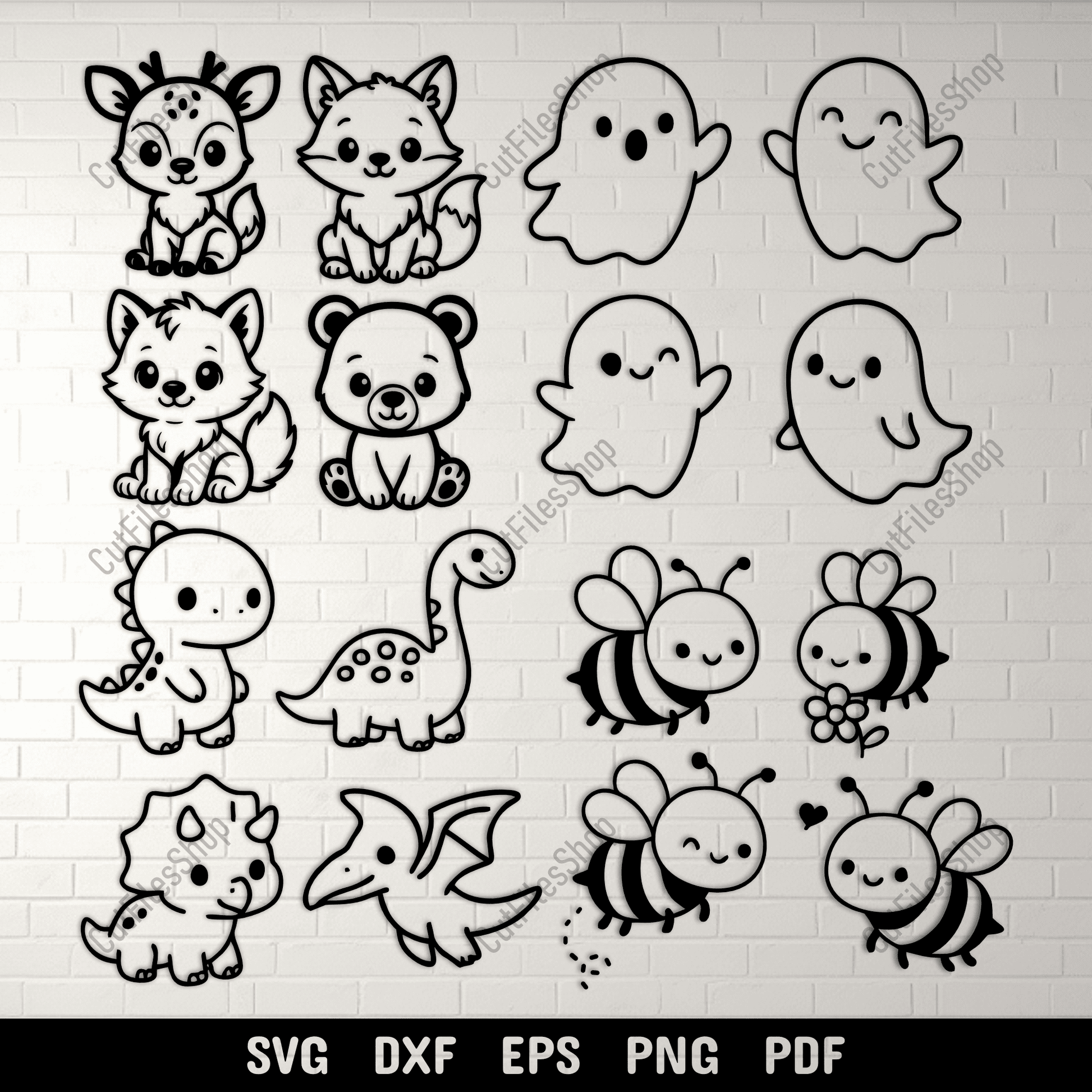 Cute Animals SVG DXF EPS PNG for laser cutting