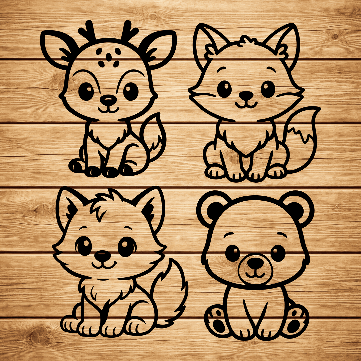 Kawaii baby animals SVG DXF for Cricut and xTool