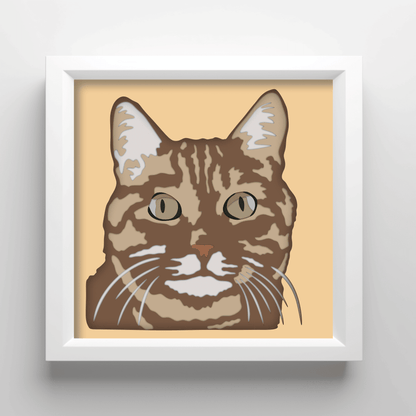 Cat Layered Papercut, Cat 3D Light Box, Cat Memory Svg for Cricut, Glowforge, Silhouette, Plywood cutting, Download Today!