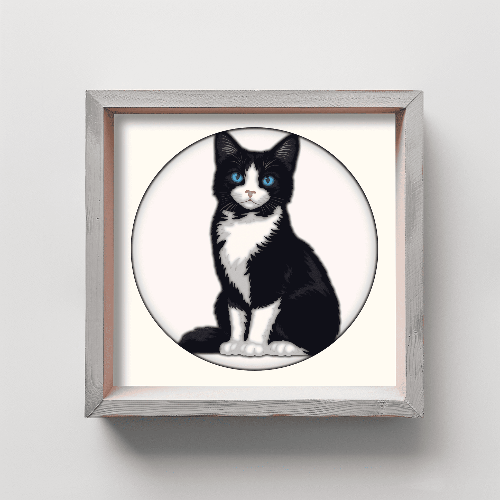 Cute cat 3D shadow box layered SVG DXF EPS PDF paper cut design