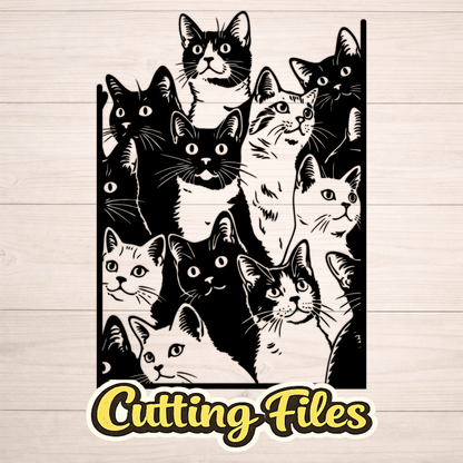 cat faces t shirt design