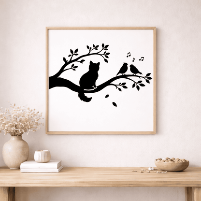 Cat wall decal SVG design