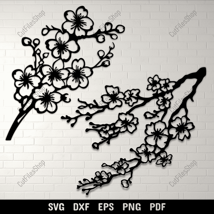 Cherry blossom SVG design for Cricut