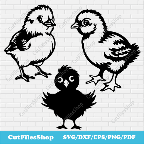 Chick svg, Cricut Projects, Dxf for laser cut, Cute Chickens for Cricut, Silhouette designs, Svg for Sublimation, Farm life svg, Cut files, Free png files, Chickens dxf for cnc, Farm vector, cnc cutting dxf, farm birds svg