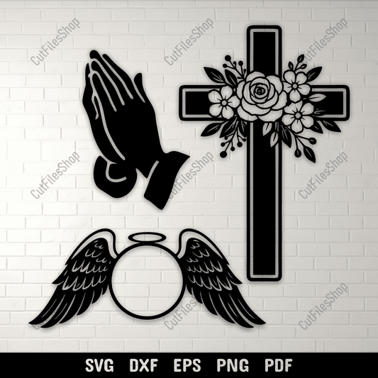 Christian Cross SVG DXF EPS PNG for Cricut, laser cutting, CNC and sublimation