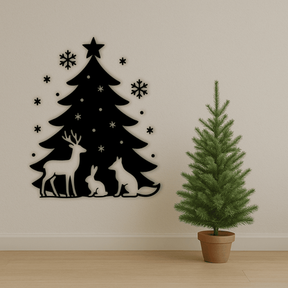 Christmas Animals and Tree Svg Dxf for Laser cut