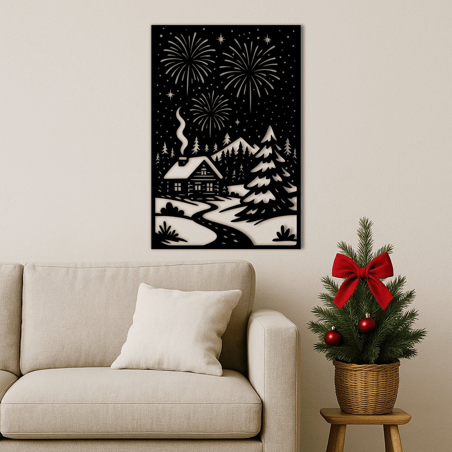 Christmas City Svg Dxf files, Cutting designs for Laser and Cricut, Cut files shop