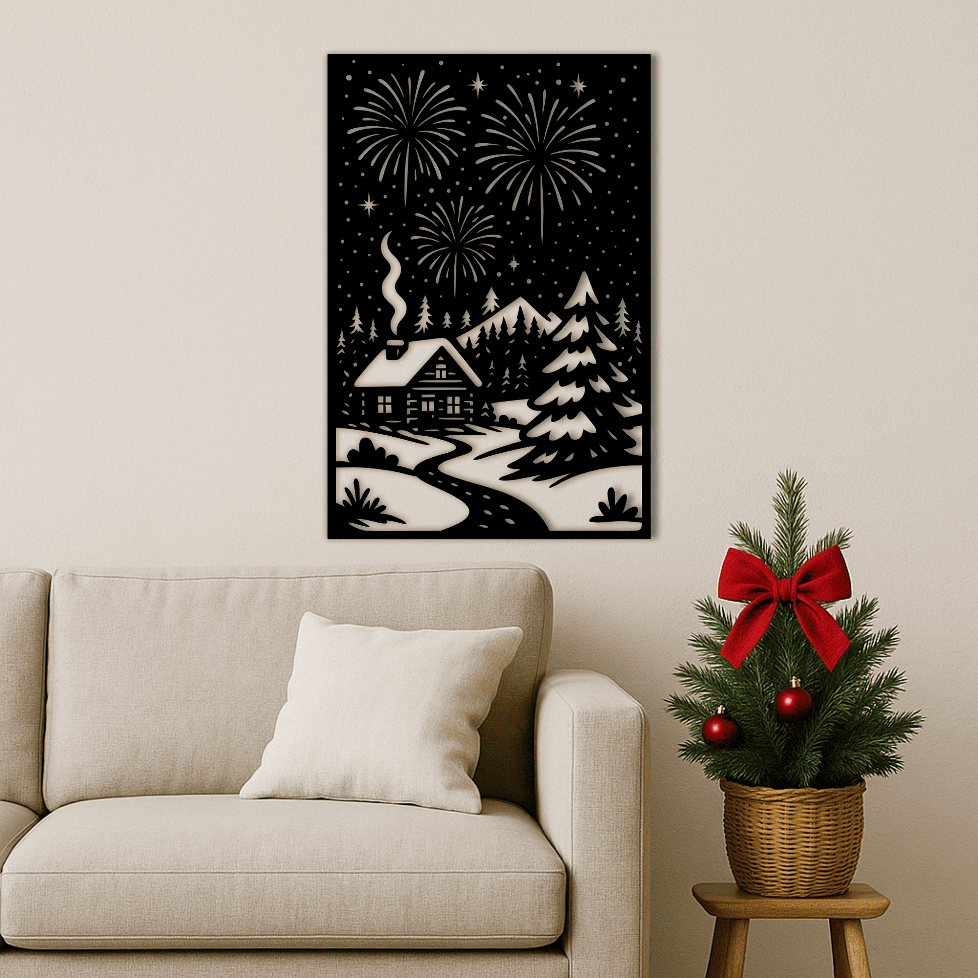 Christmas City Svg Dxf files, Cutting designs for Laser and Cricut, Cut files shop