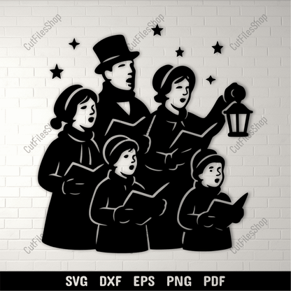 Christmas carolers SVG cutting file for Cricut and Silhouette