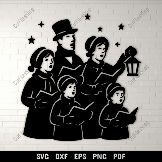 Christmas carolers SVG cutting file for Cricut and Silhouette