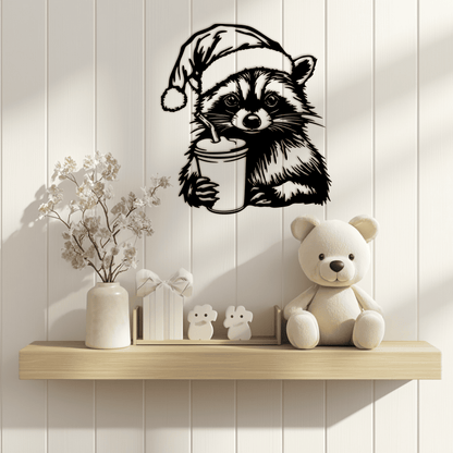 Christmas Raccoon SVG & Cutting Files, PNG for Sublimation, Cricut & Silhouette, DIY Christmas Gift, Crafts and Nursery Decor ideas